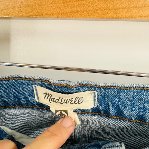 Madewell Medium Wash The Mid-Rise Perfect Vintage Jean Size Raw Hem Size 33 - Picture 4 of 13